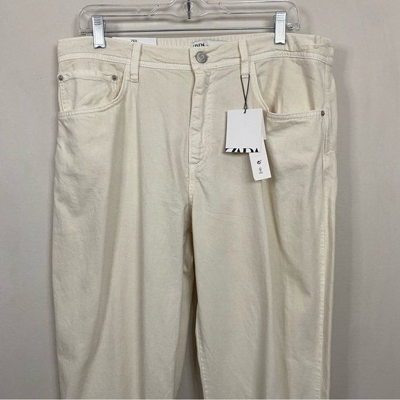NWT Zara The Mercer Jogger 100% Cotton Jeans in Ecru Cream size XXL - Picture 3 of 16